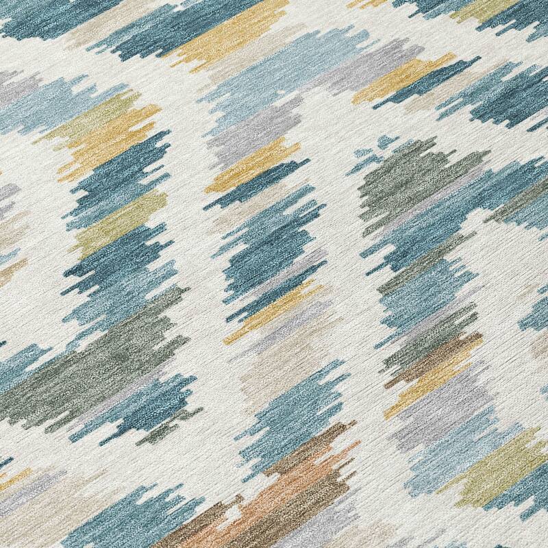 Machine Washable Indoor/ Outdoor Global Diamdon Chantille Rug