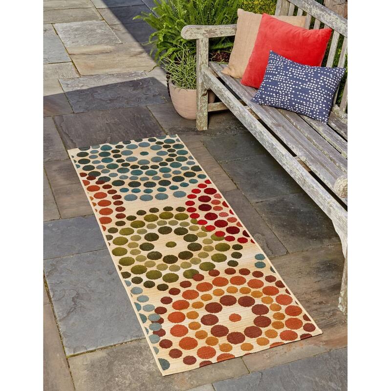 Outdoor Ucul Collection Area Rug - Beige - 2'7"x9'