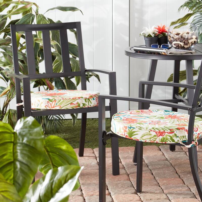 Greendale Home Fashions 18" Round Outdoor Chair Pad (Set of 2)