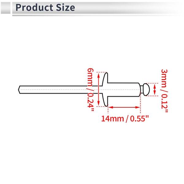 Shower Rivets Dome Head Large Flange Blind Rivets 3mm Grip Diameter 6mm Flange ...
