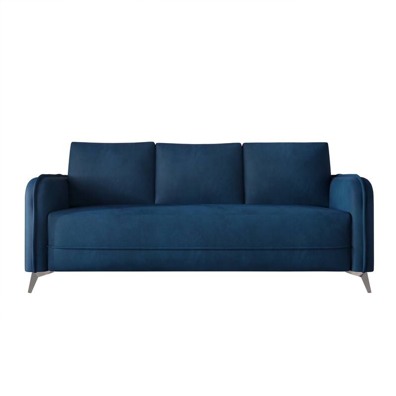 CraftPorch Luxurious Velvet Upholstered Sofa - Navy Blue