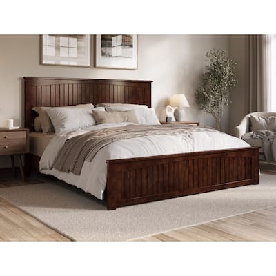Naples Solid Wood Low Profile Platform Bed with Matching Footboard