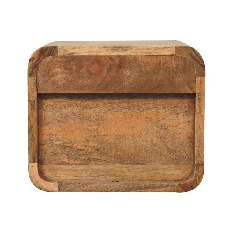 Artisan Furniture Solid Wood Mini Oak-ish Floating Open Nightstand