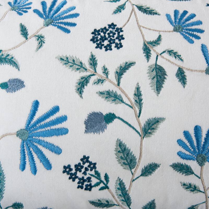 Rizzy Home Botanical Embroidered Throw Pillow