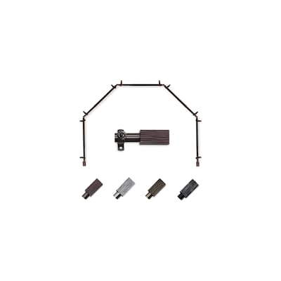 Bay Window Curtain Rod - 5 Sided Corner Rods - Cocoa Finish - Single Rod for Draperies - M