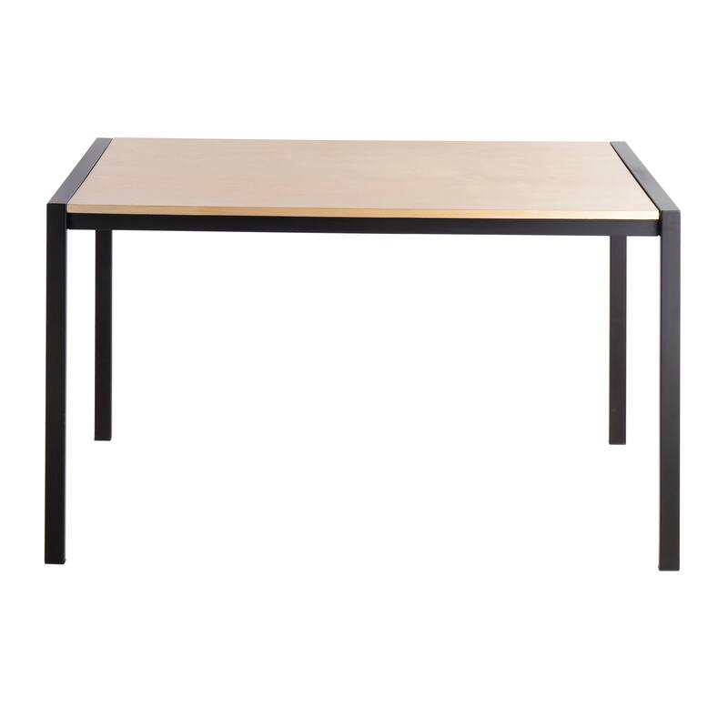 Carbon Loft Yadriel Industrial Black Metal Dining Table - Natural Wood & Black Metal