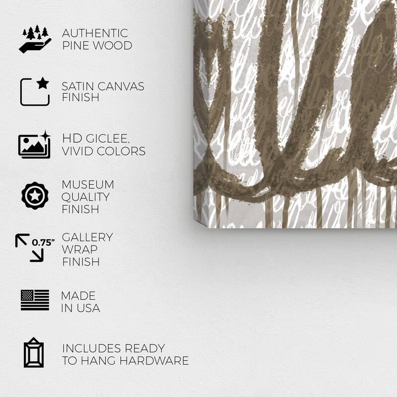 Wynwood Studio Typography and Quotes Round and Round CUSTOM Brown and Taupe Modern & Contemporary Wall Art Canvas Print