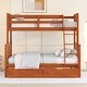 preview thumbnail 21 of 71, Elegant Twin-Over-Full Bunk Bed Wooden Kids Bed with Ladders,Guardrail,Staircase and Two Storage Drawers