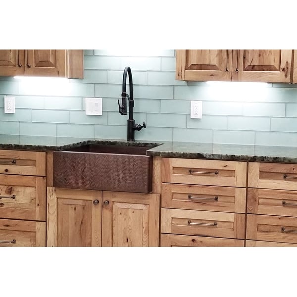 25-in Hammered Copper Apron Front Single Basin Kitchen Sink ...