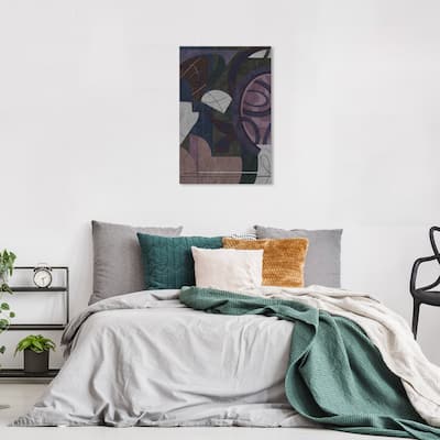 Wynwood Studio Canvas Abstract Inverse Paths Abstract Purple and Traditional Wall Art Canvas Print