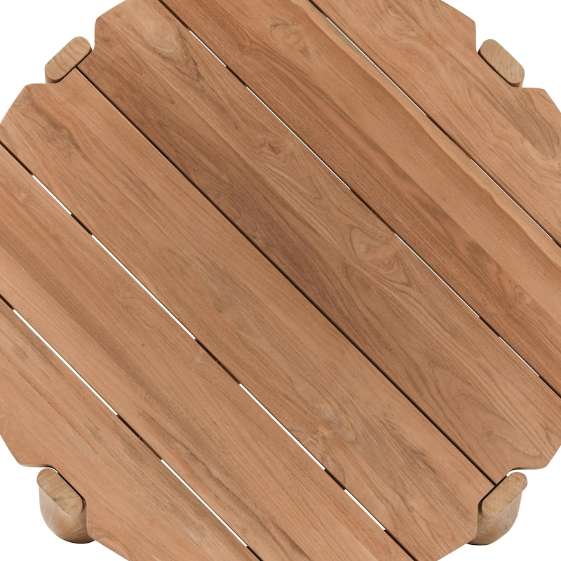 Classic Home Aston 48" Round Teak Wood Outdoor Coffee Table