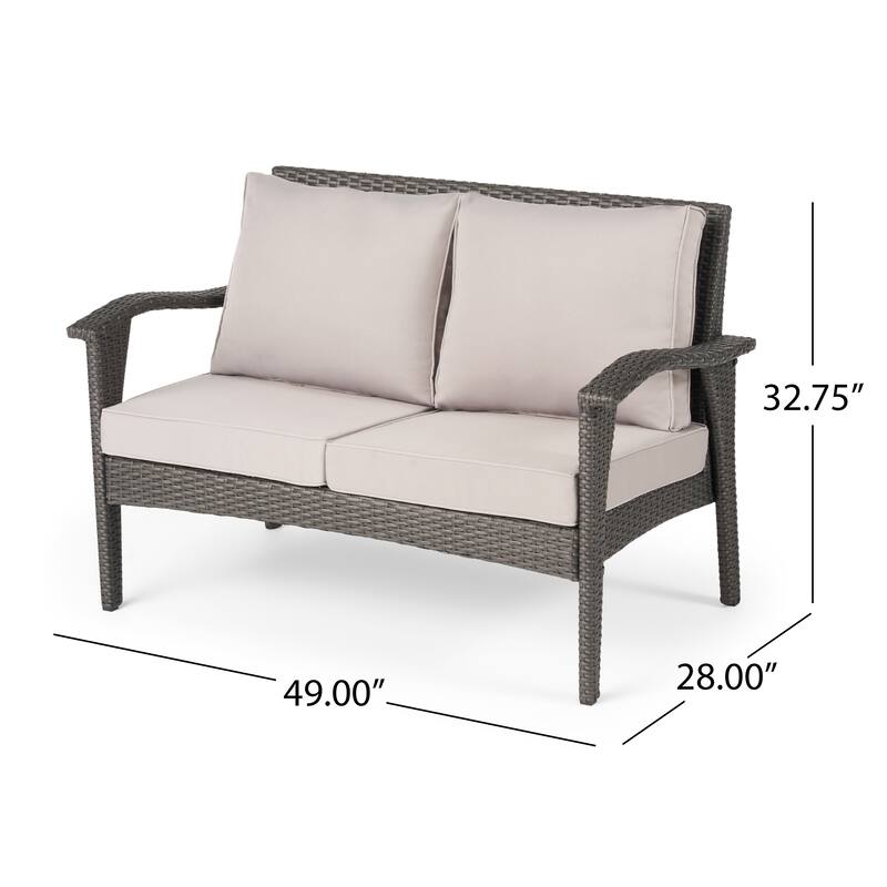 Honolulu Outdoor 5-piece Wicker Chat Set with Cushions by Christopher Knight Home