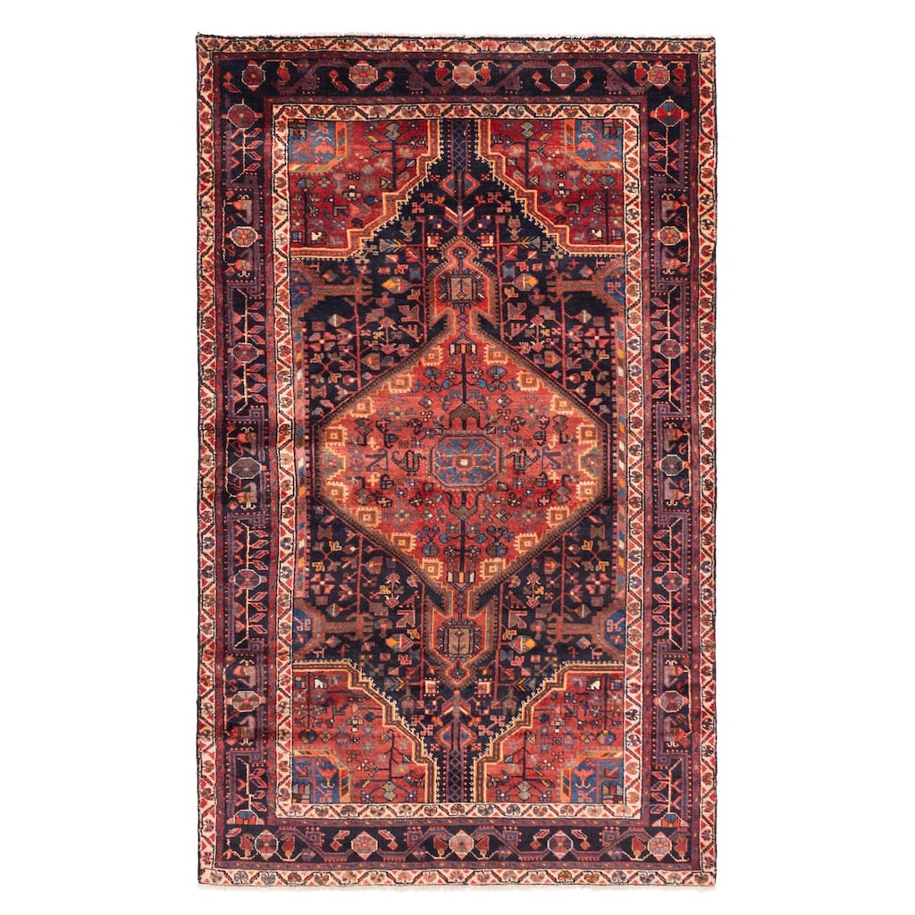 ECARPETGALLERY Hand-knotted Anatolian Dark Navy Wool Rug - 4'4 x 7'2