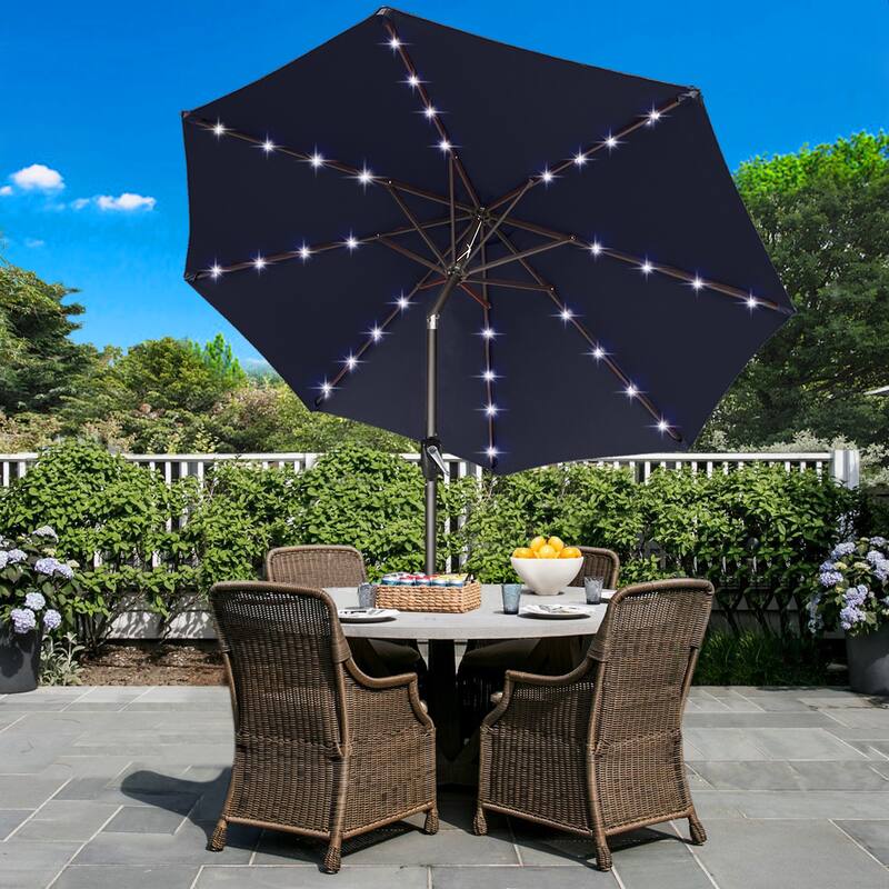 ABCCANOPY 7.5FT Outdoor Patio Solar Umbrella with 24LED Lights