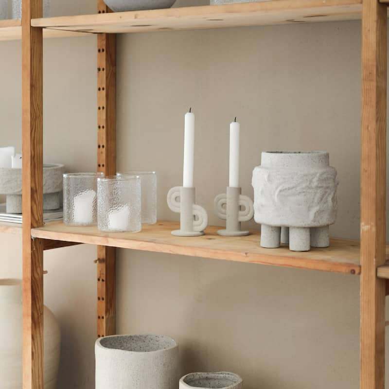 Swirl Slide Ceramic Candle Holder - 4.5"