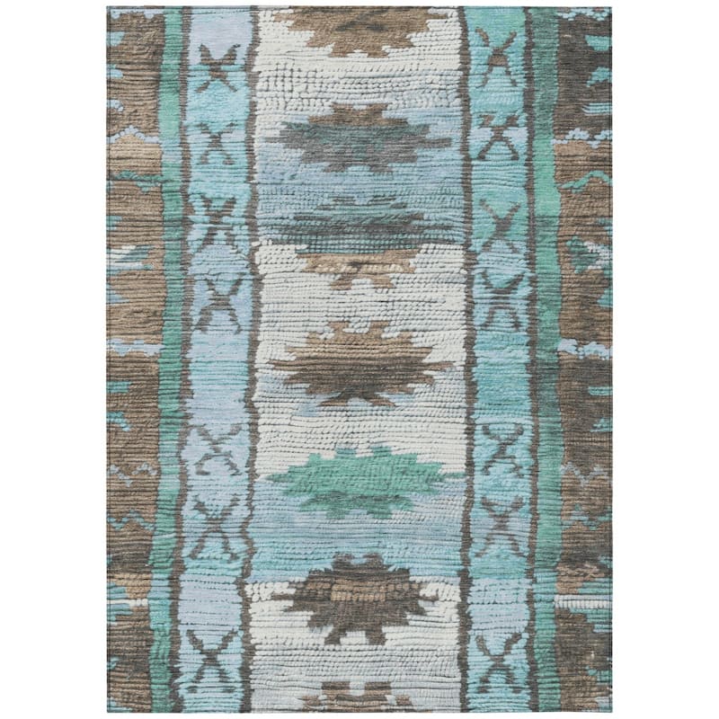 HomeRoots Tribal Transitional Rectangle Outdoor Rug