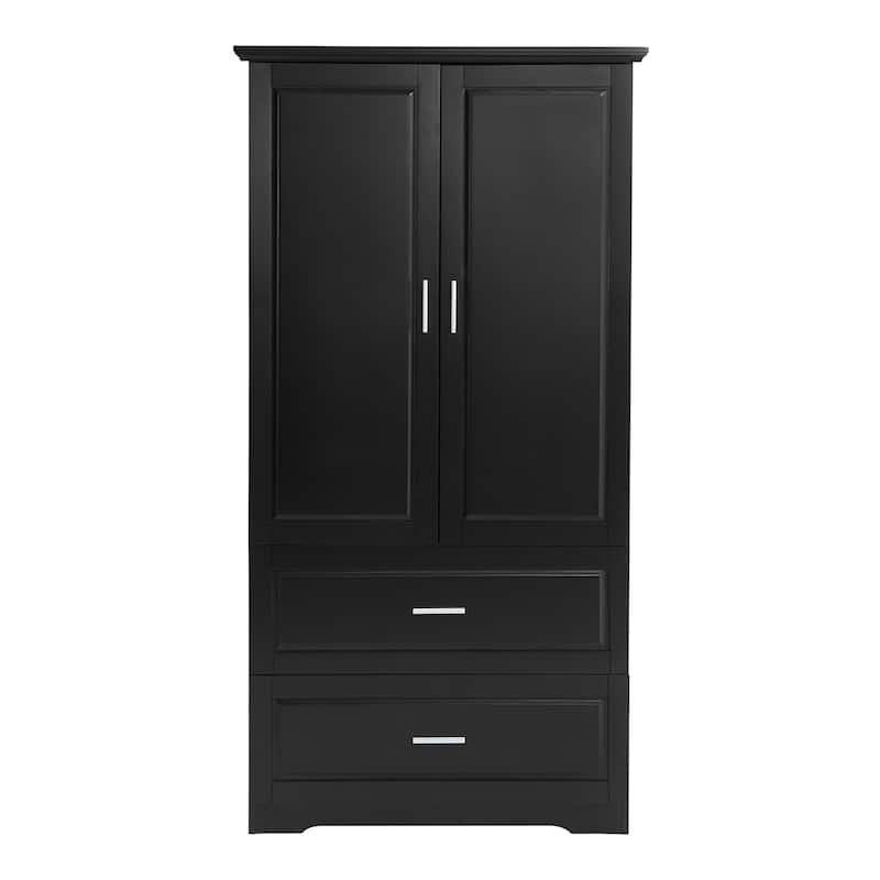 Rectangular Bathroom Cabinet with Doors and Drawers, Large Wooden Storage Cabinet 63-inch Tall Bathroom Towel Cabinet