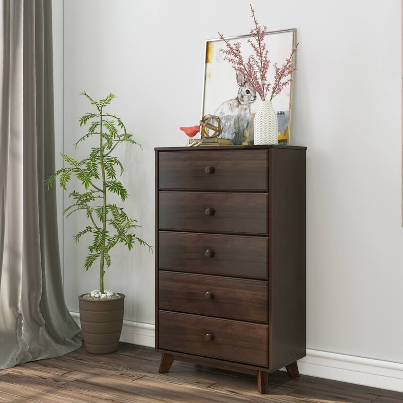 Max and Lily Classic Solid Wood 5-Drawer Dresser