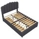 preview thumbnail 18 of 18, Upholstered Bed with 4 Storage Drawers,Wood Slat Support