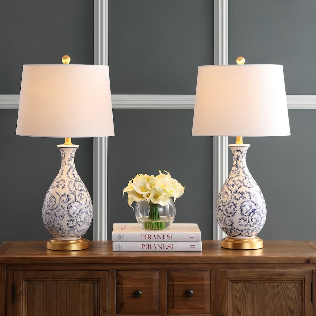 SAFAVIEH Lighting Vasiliya 28-inch LED Table Lamp (Set of 2) - 14"x14"x27.5" - 14Wx14Dx28H