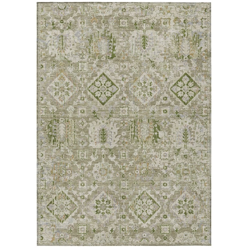 HomeRoots Floral Medallion Traditional Rectangle Outdoor Rug