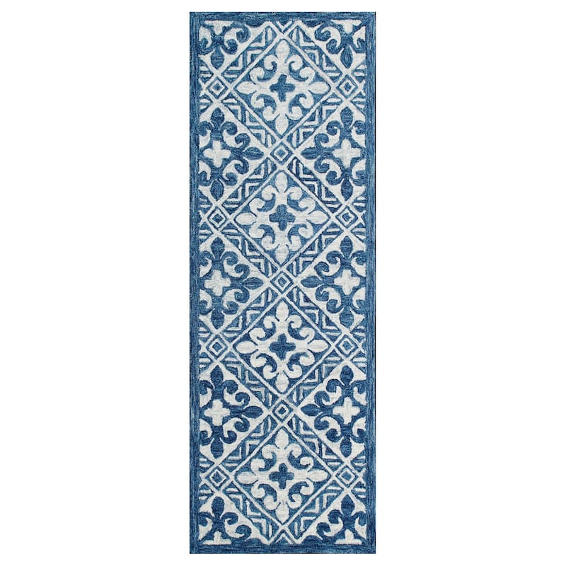 Sevita Bohemian Floral Area Rug - 2'3" x 6'9" - Blue