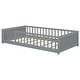 preview thumbnail 27 of 31, Twin Size Floor Platform Bed with Built-in Book Storage Rack