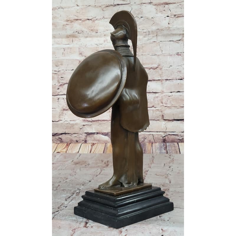 Bronze Sculpture Of Athena With Shield And Helmet By Milo