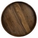 preview thumbnail 16 of 19, Round Black Walnut Wood Serving Tray Ottoman Tray with Handles 26"x26"x2.4"