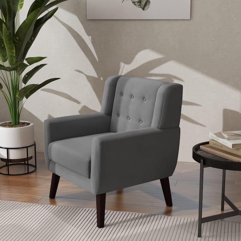 Modern Accent Chair Velvet Armchair - 28.9"W x 35.1"H x 29.5"D