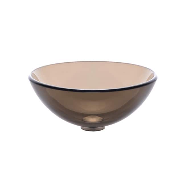 Kraus 14" Clear Brown Glass Vessel Bathroom Sink - Includes Pop-Up