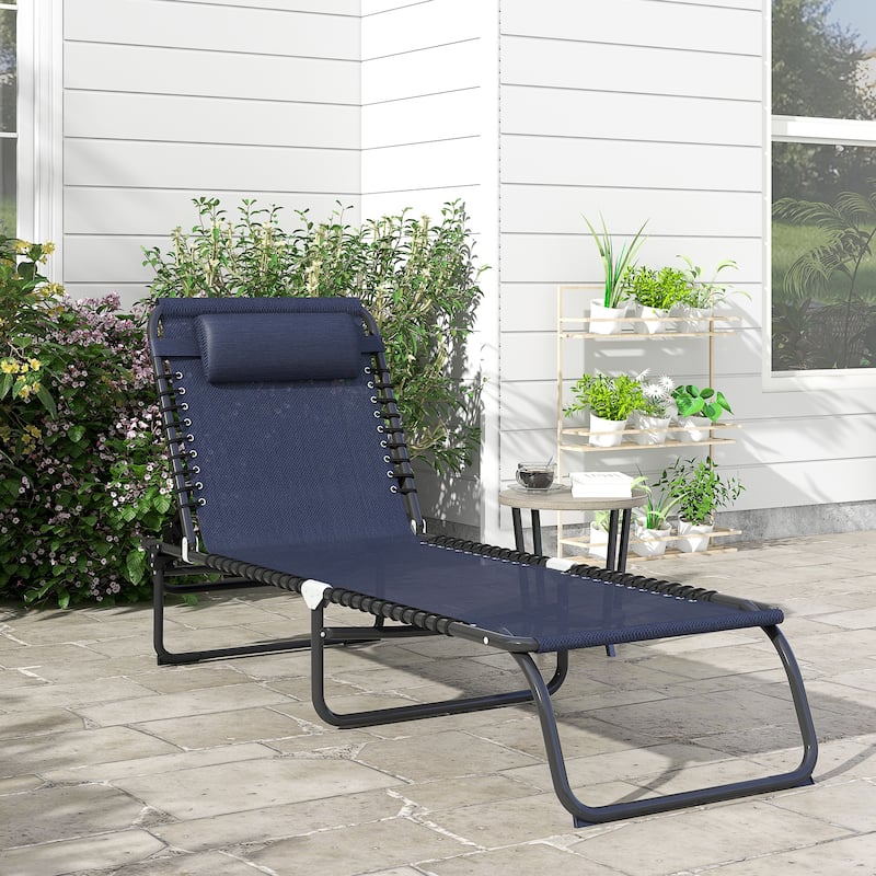 Outsunny Folding Chaise Lounge Pool Chair, Patio Sun Tanning Chair