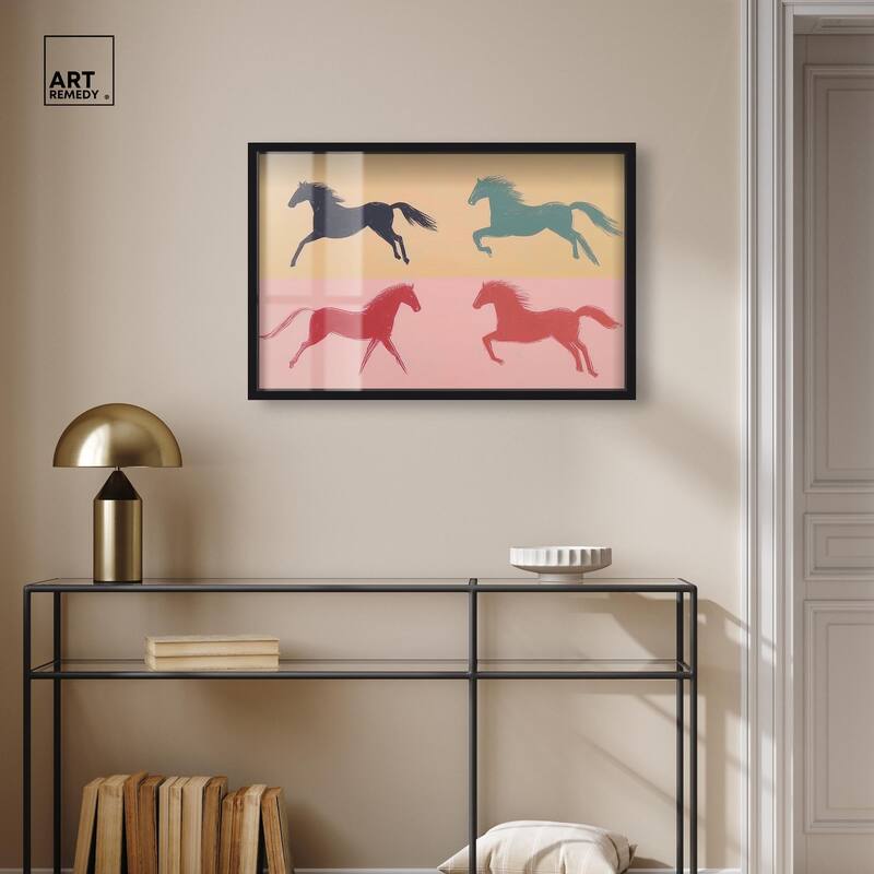 Galloping Quartet Shadowbox by Art Remedy