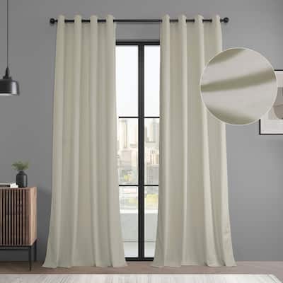 Exclusive Fabrics Basic Deluxe Velvet Curtains Pair - 2 Panels - Grommet Room Darkening Curtains