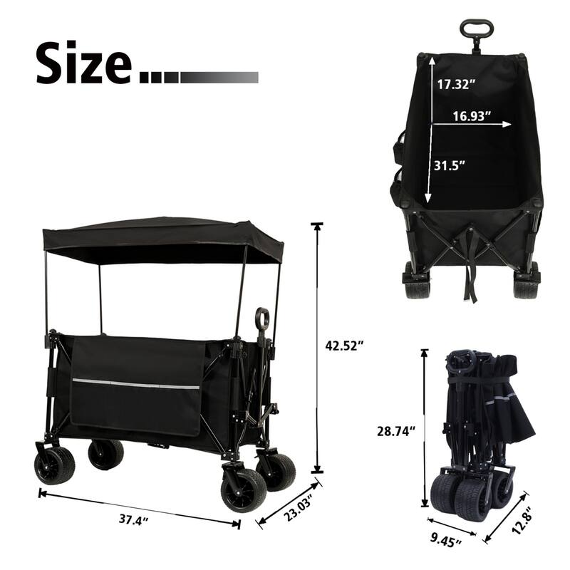 Foldable trolley with ceiling