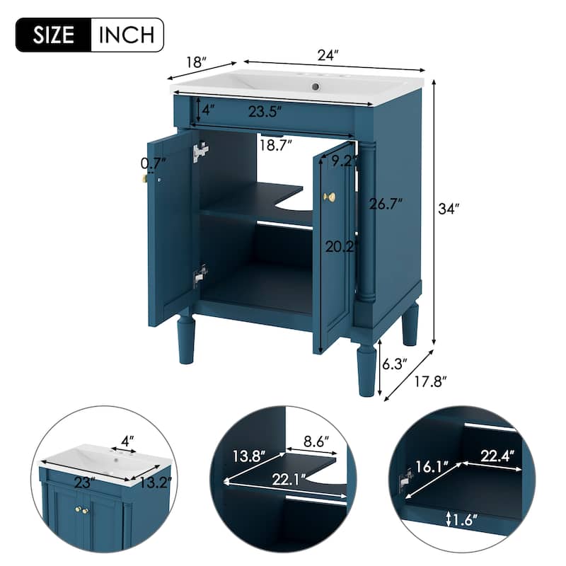 24"Bathroom Vanity with Top Sink