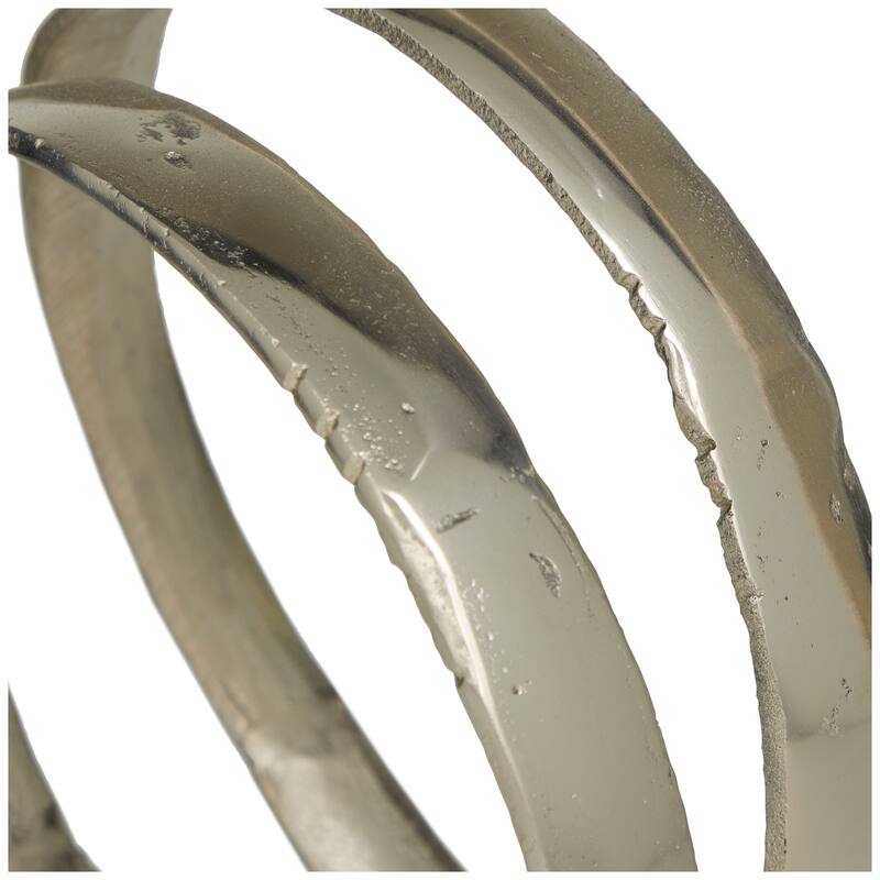 Silver Aluminum Metal Looped Abstract Decorative Sculpture