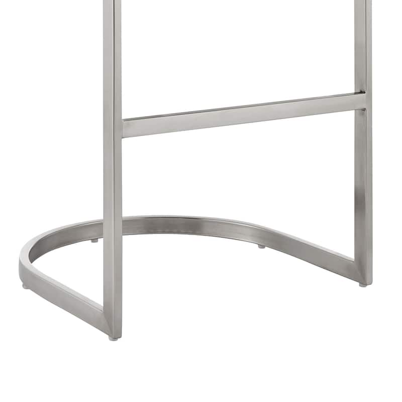 Katherine Upholstered Metal Bar or Counter Height Stool with Cantilever Base