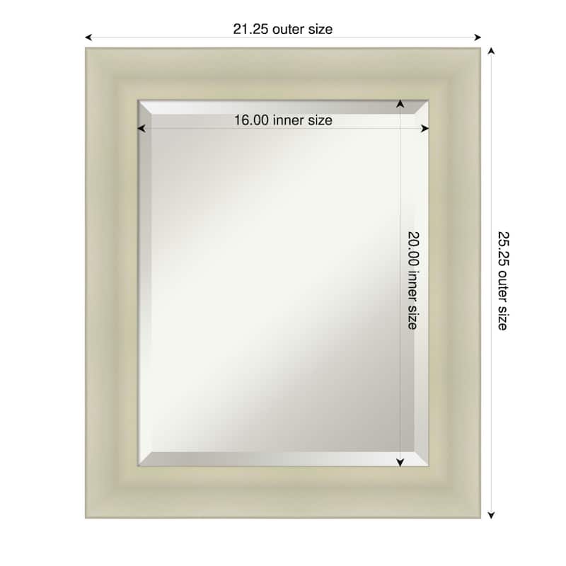 Oliver Beveled Wood Framed Bathroom Vanity Wall Mirror - 21 x 25 in - Oliver Warm Silver