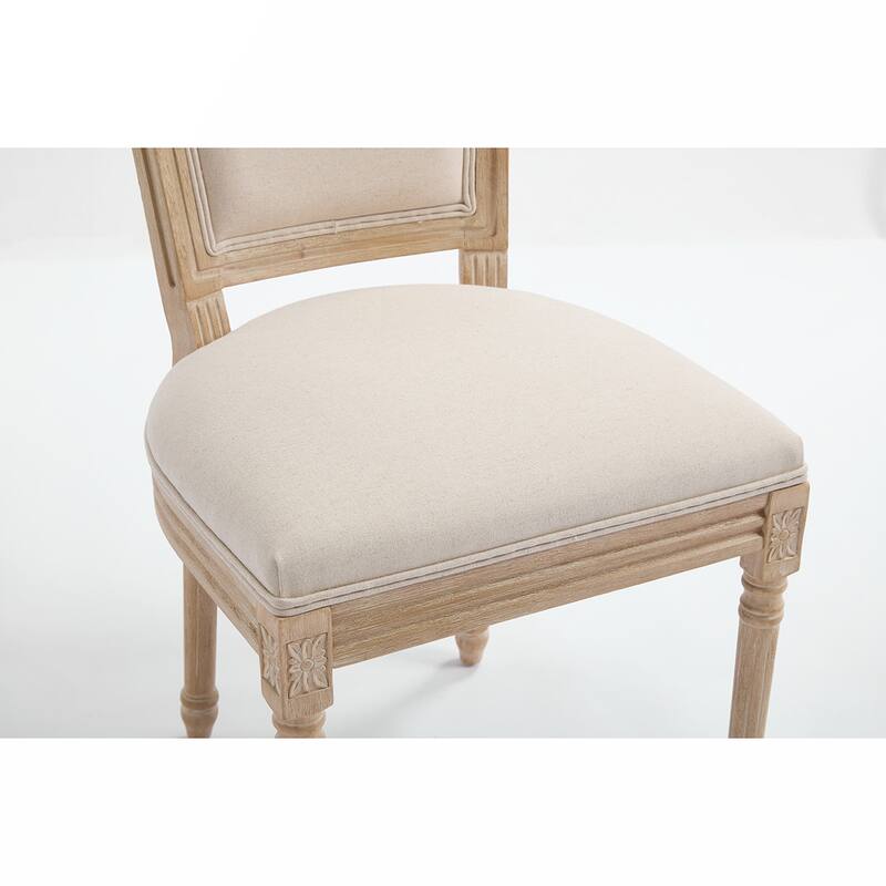 2PCS T-shaped Back Cotton Linen Dining Chairs