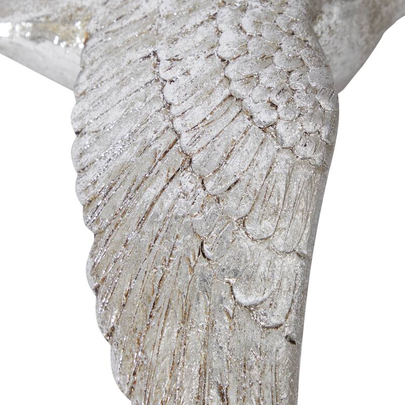 Polystone Weathered 3D Floating Bird Wall Decor (Set of 3) - Dark Brown, Gold, Silver
