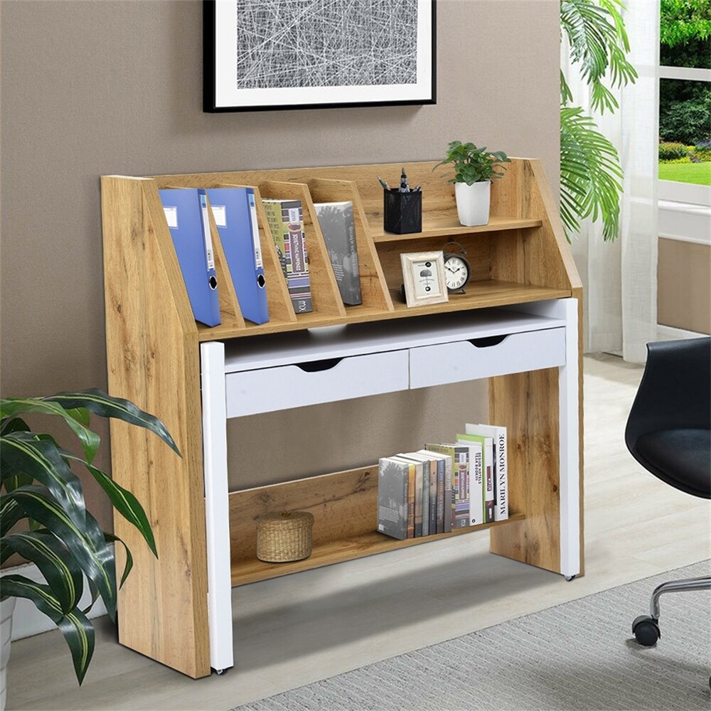 Liveditorversatile Home Office Desk Rolling Computer Desk With Storage Shelves Brown Mid Century Modern Yes Espresso Finish Octagonal Wood Dailymail Create an organized workspace with our selection of solid wood and glass top desks to inspire the #spindlebed is the perfectly balanced modern piece made for someone with impeccable taste in the classics. liveditor versatile home office desk rolling computer desk with storage shelves brown mid century modern yes espresso finish octagonal