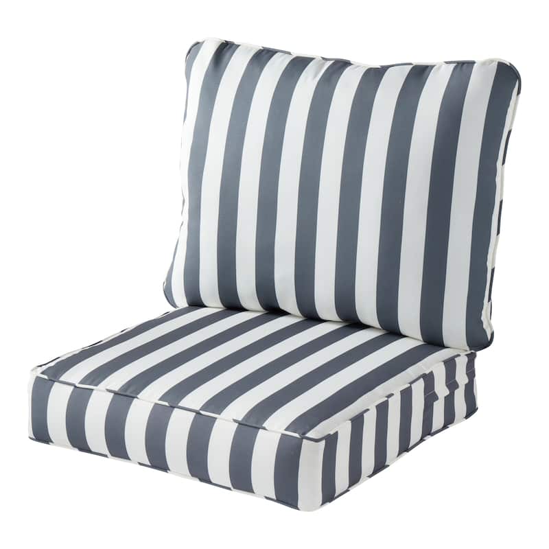 Elmington Deep Seat Outdoor Cushion Set by Havenside Home - Canopy Gray Stripe
