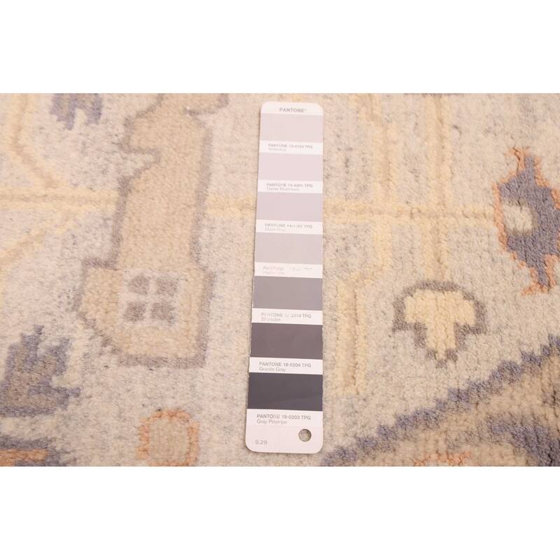 ECARPETGALLERY Hand-knotted Royal Oushak Light Grey Wool Rug - 9'1 x 8'10