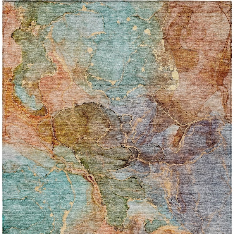 HomeRoots Abstract Transitional Rectangle Outdoor Rug