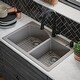preview thumbnail 59 of 89, Karran Drop-In Quartz 33 in. 1-Hole 60/40 Double Bowl Kitchen Sink Kit