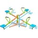 preview thumbnail 8 of 6, XSS004 outdoor playground four seats seesaw for kids 360 degree rotating sturdy plastic seat seesaw