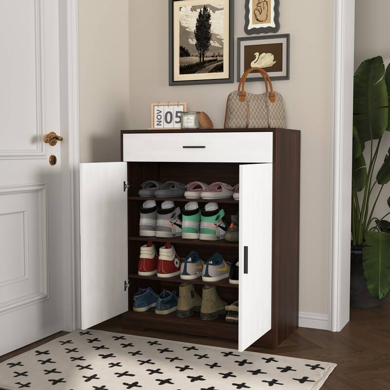 4-Tier Shoe Rack Organizer with 1 Drawer