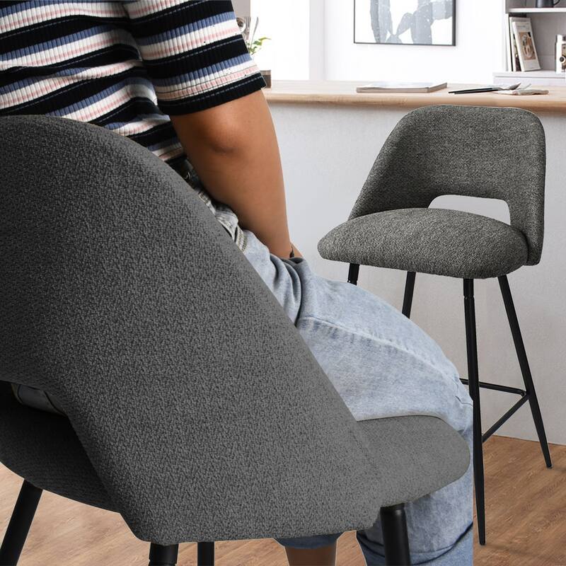 Upholstered Modern Bar Stool (Set of 2)