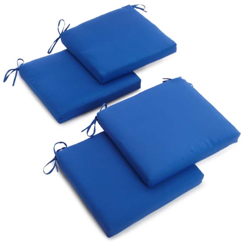 20-inch by 19-inch Twill Indoor Chair Cushion (Set of 1, 2, or 4) - 20 x 19 - Set of 4 - Royal Blue
